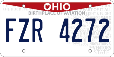 OH license plate FZR4272