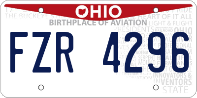 OH license plate FZR4296