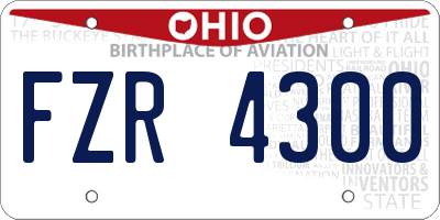 OH license plate FZR4300