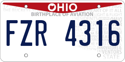 OH license plate FZR4316