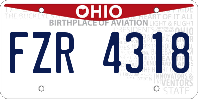 OH license plate FZR4318