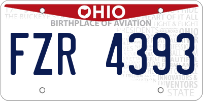 OH license plate FZR4393