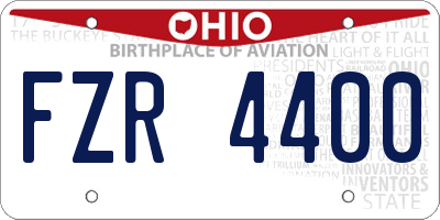 OH license plate FZR4400