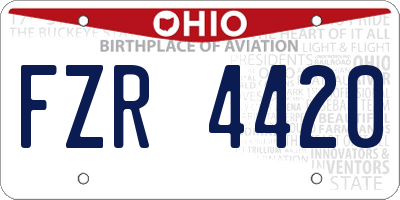 OH license plate FZR4420