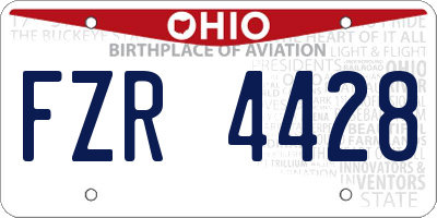 OH license plate FZR4428