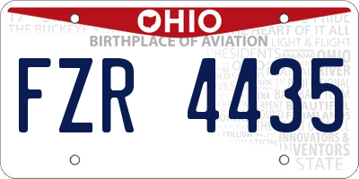 OH license plate FZR4435