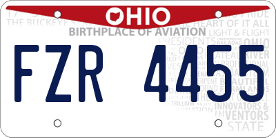 OH license plate FZR4455