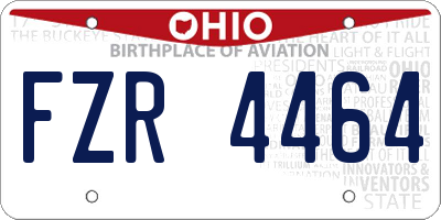 OH license plate FZR4464