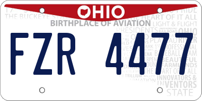 OH license plate FZR4477
