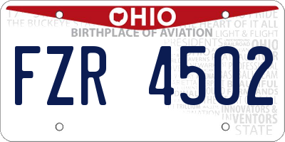 OH license plate FZR4502