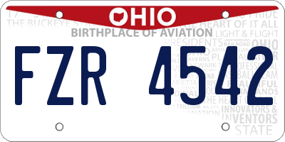 OH license plate FZR4542