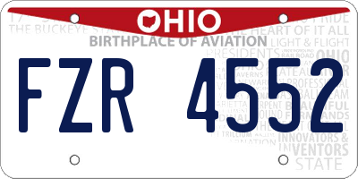 OH license plate FZR4552