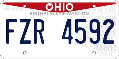 OH license plate FZR4592