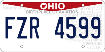 OH license plate FZR4599