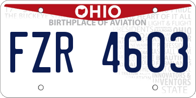 OH license plate FZR4603