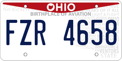 OH license plate FZR4658