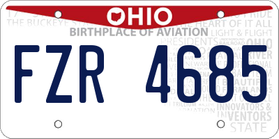 OH license plate FZR4685