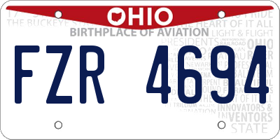 OH license plate FZR4694