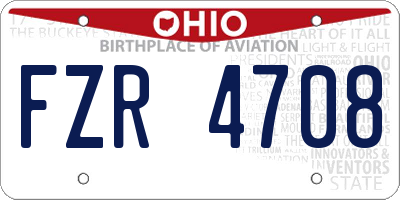 OH license plate FZR4708