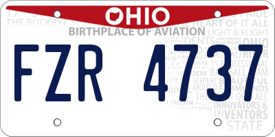 OH license plate FZR4737