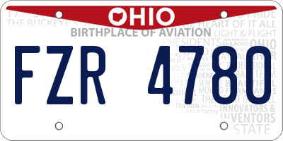 OH license plate FZR4780