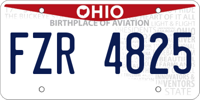 OH license plate FZR4825