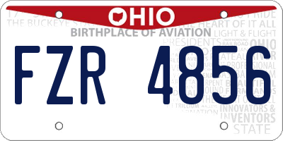 OH license plate FZR4856
