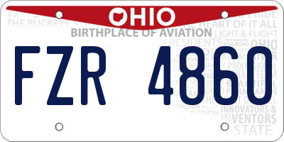 OH license plate FZR4860
