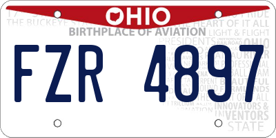 OH license plate FZR4897