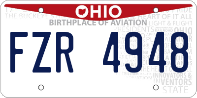 OH license plate FZR4948