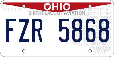 OH license plate FZR5868