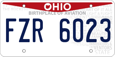 OH license plate FZR6023