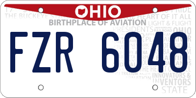 OH license plate FZR6048