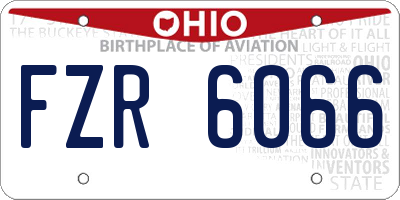 OH license plate FZR6066