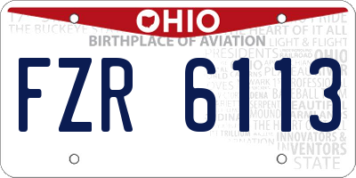 OH license plate FZR6113