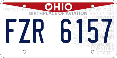 OH license plate FZR6157