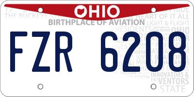 OH license plate FZR6208