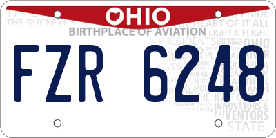 OH license plate FZR6248