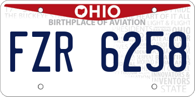OH license plate FZR6258
