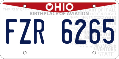 OH license plate FZR6265