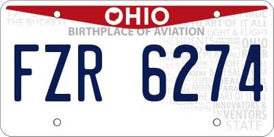 OH license plate FZR6274