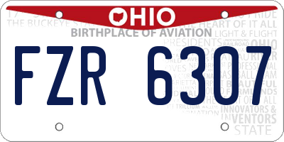 OH license plate FZR6307
