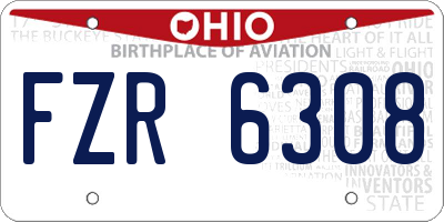 OH license plate FZR6308