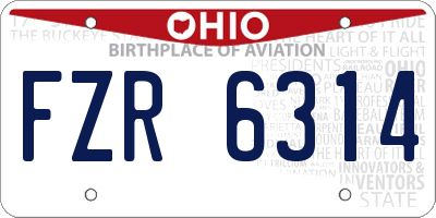 OH license plate FZR6314