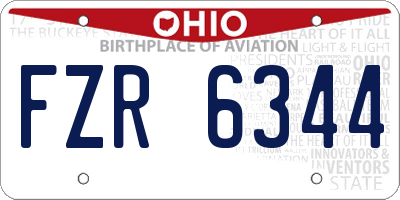 OH license plate FZR6344