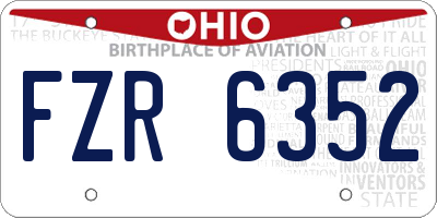 OH license plate FZR6352