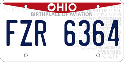 OH license plate FZR6364