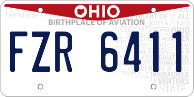 OH license plate FZR6411