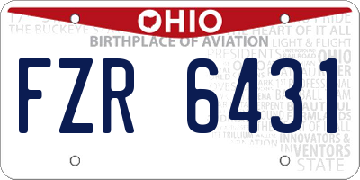 OH license plate FZR6431