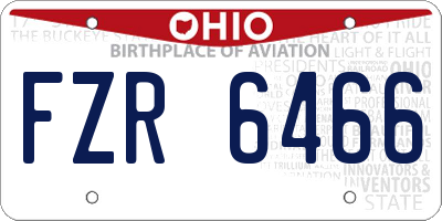 OH license plate FZR6466